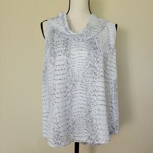 EUC Halston M Sleeveless Cowl Neck Pullover Blouse Top